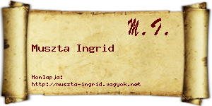 Muszta Ingrid névjegykártya